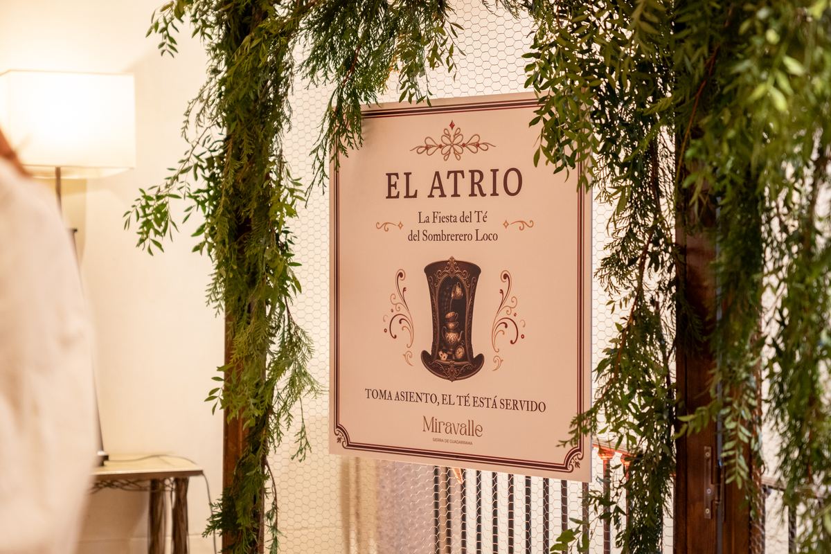 Sign for The Atrium, the Mad Hatter's tea party