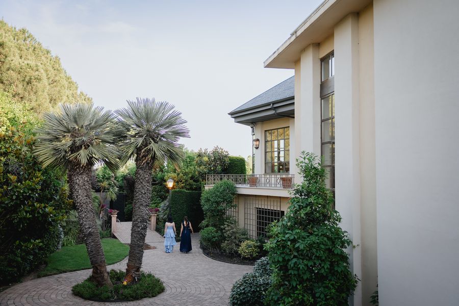 Main building and gardens at Finca Miravalle in the Sierra de Guadarrama