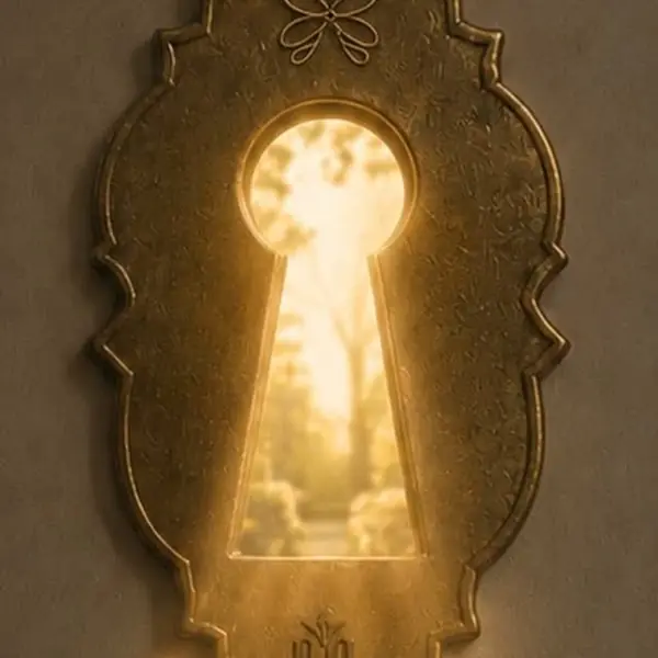 Detalle de un aplique iluminado de la finca