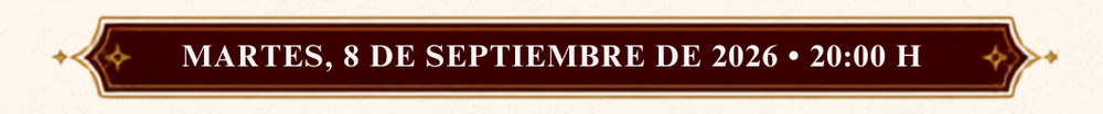 Martes, 8 de septiembre de 2026 · 20:00 h